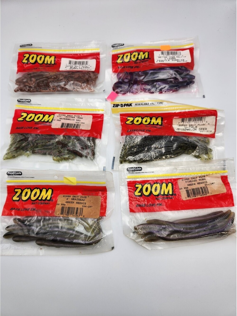 Opened Zoom Super Salt Plus & Better Than Salt Soft Plastic Baits Lot #3 - D6